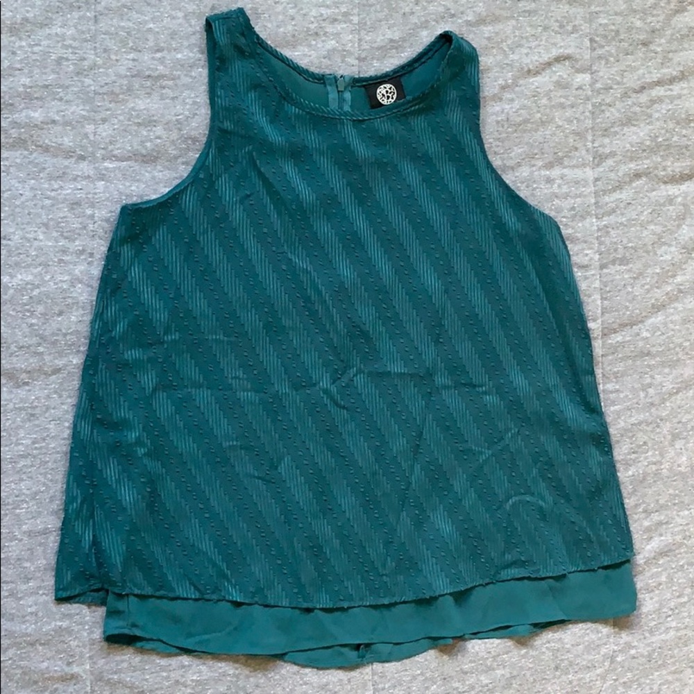Bobeau teal/turquoise sleeveless split back top